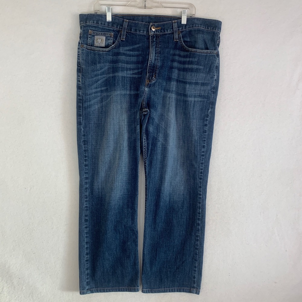 Cinch Jeans Mens 38 Blue Silver Label  Straight Performance Western Cowboy